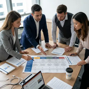 Advisor explaining international entity formation