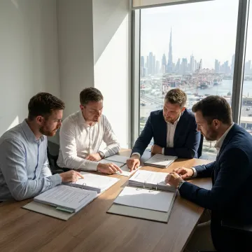 UK business team planning Jebel Ali Free Zone company registration