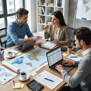 Business professionals reviewing Labuan incorporation documents