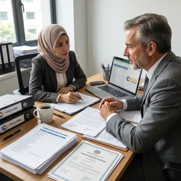 Advisor guiding a client through company incorporation