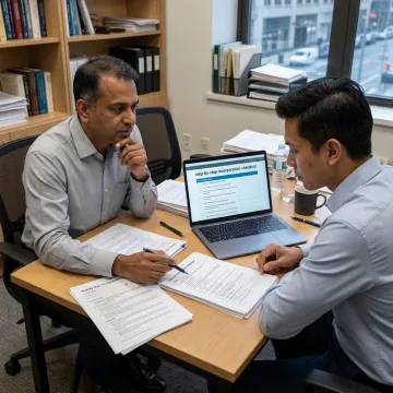 Advisor guiding a client through Indian company registration