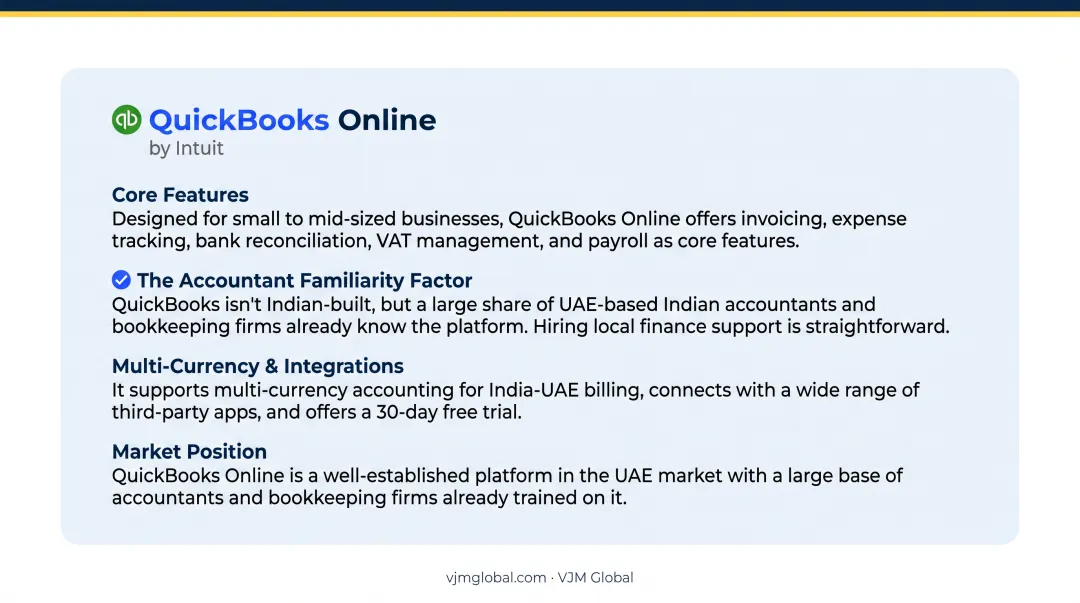 Five top accounting software comparison chart for Indian businesses in Dubai UAE