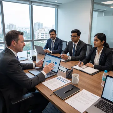 Advisor discussing overseas company formation strategy