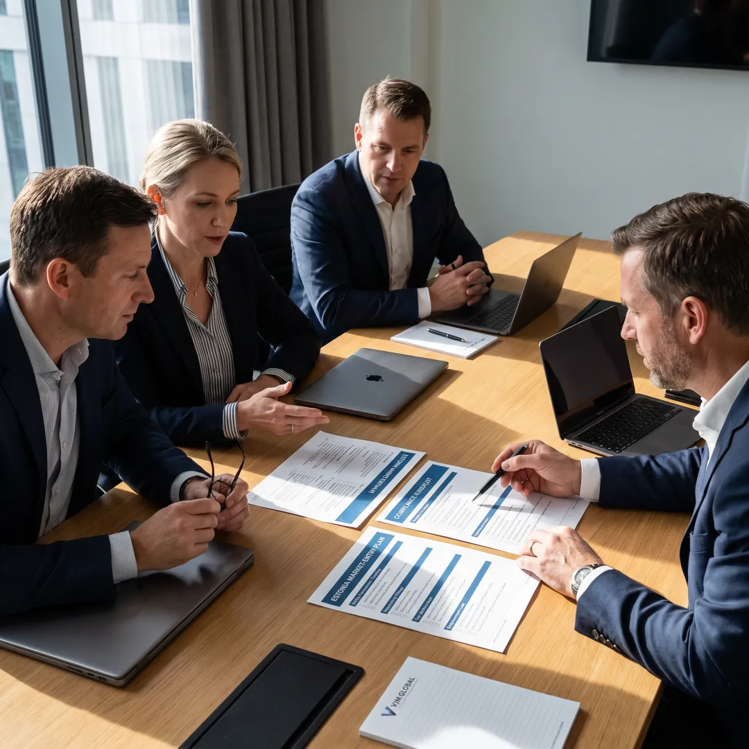 Advisor discussing Estonia expansion strategy with US company leaders