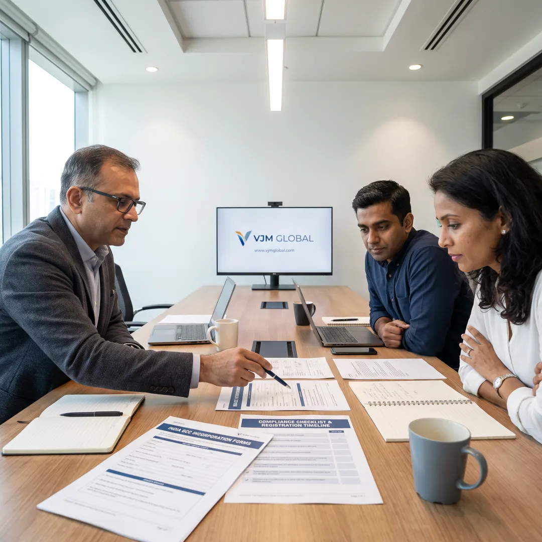 Consultant guiding a company incorporation process