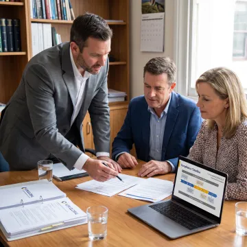 Business adviser guiding company setup process