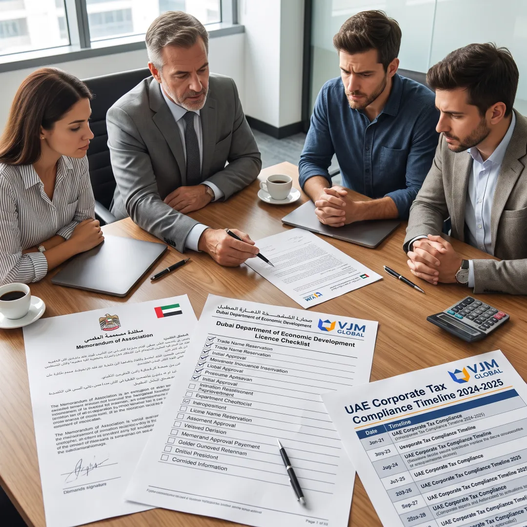 Advisor reviewing UAE company formation documents