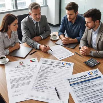 Advisor reviewing UAE company formation documents