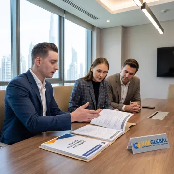 Consultant guiding a client through UAE business setup