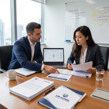 Adviser guiding a client through overseas business setup