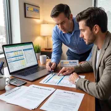 CPA explaining a startup financial plan