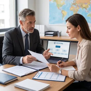 Advisor guiding a founder through business formation