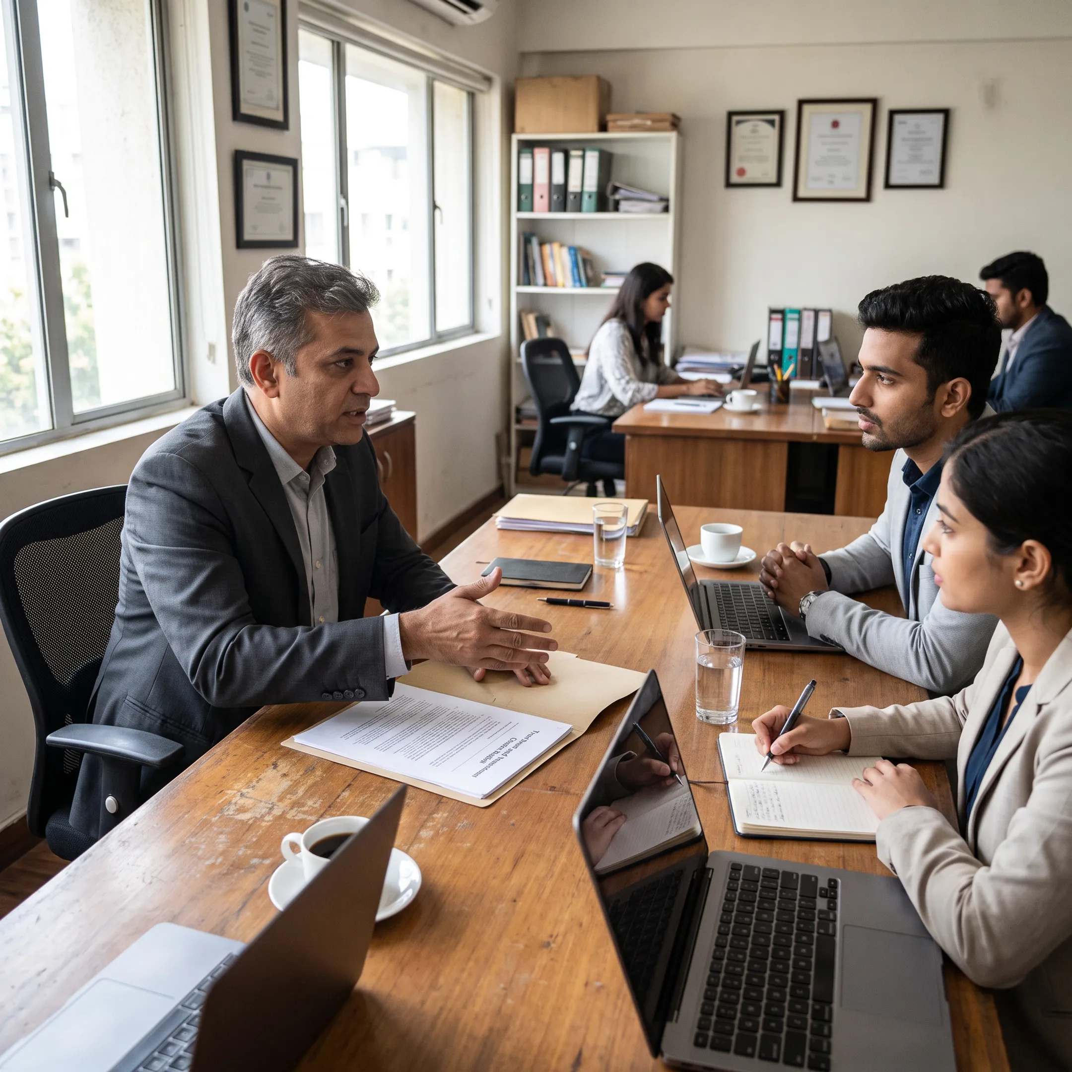 Advisor explaining trust deed requirements