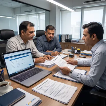 Business owners reviewing LLP registration documents