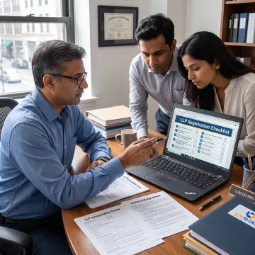 Adviser guiding founders through LLP registration