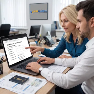 Advisor guiding clients through online LLP registration