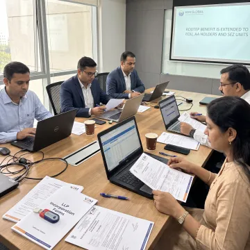 Business consultants reviewing LLP registration documents