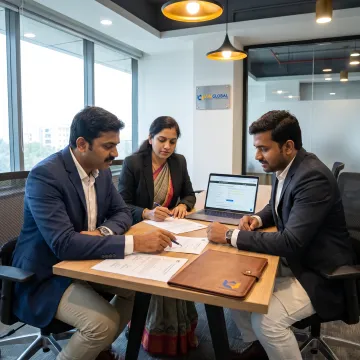 Business founders reviewing LLP registration documents