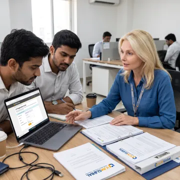 Advisor guiding client through LLP registration