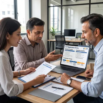 Advisor guiding founders through LLP registration