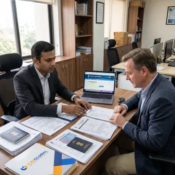 Adviser guiding a foreign founder through LLP registration