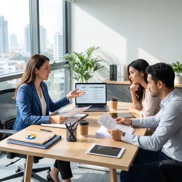 Advisor explaining business entity options