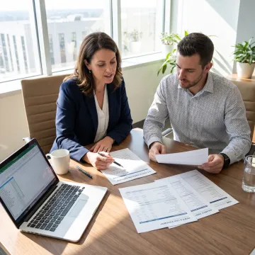 Advisor reviewing business setup checklist