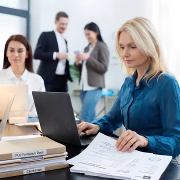 Professional preparing company incorporation documents