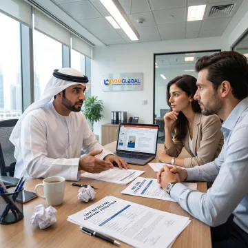 Consultant explaining UAE business setup options