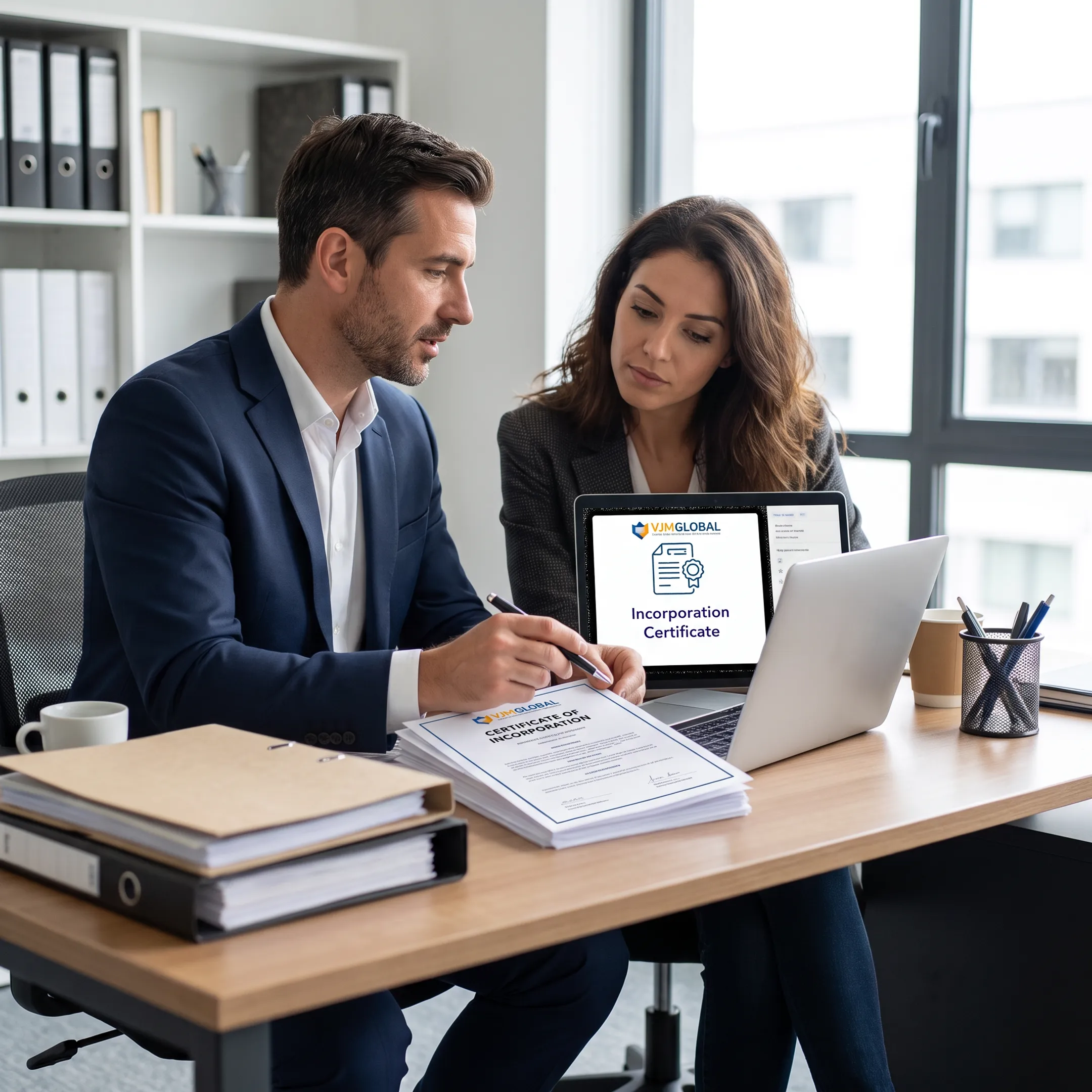 Advisor guiding a client through business formation