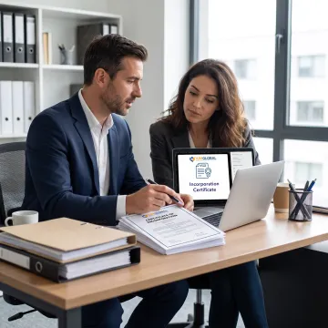 Advisor guiding a client through business formation