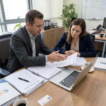 Advisor guiding a founder through company setup