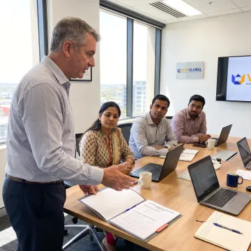 Adviser explaining Australian company setup to business owners