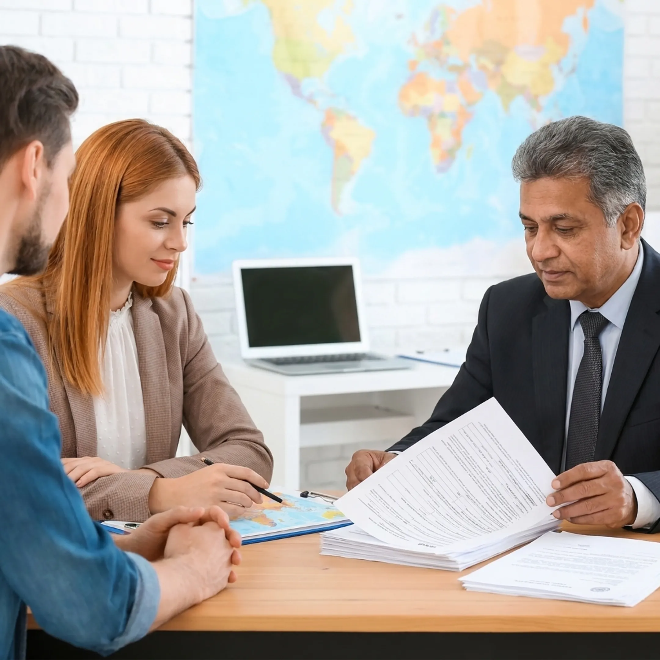 Dutch business executive reviewing corporate incorporation documents for India