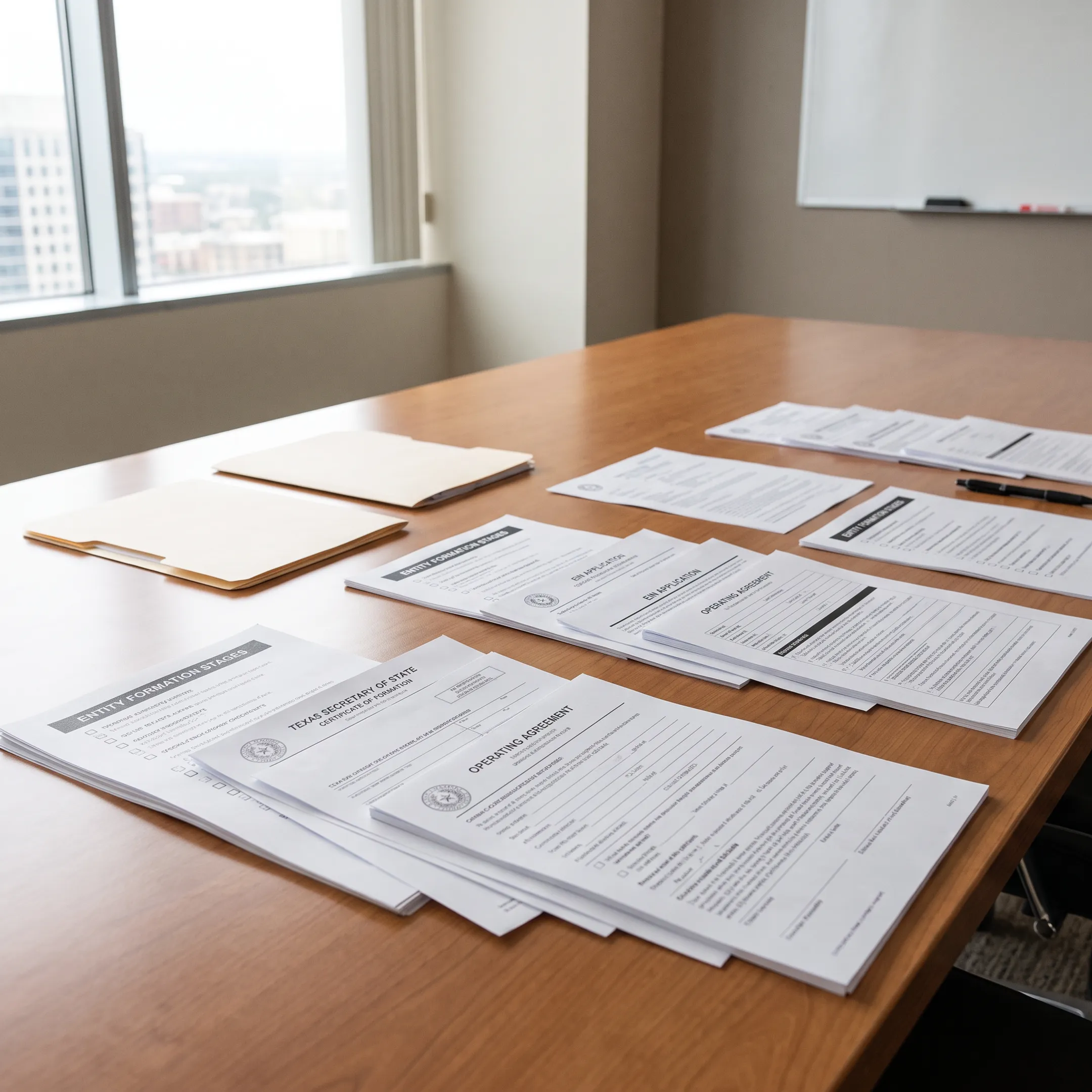 Structured roadmap illustrating the business setup process in Texas