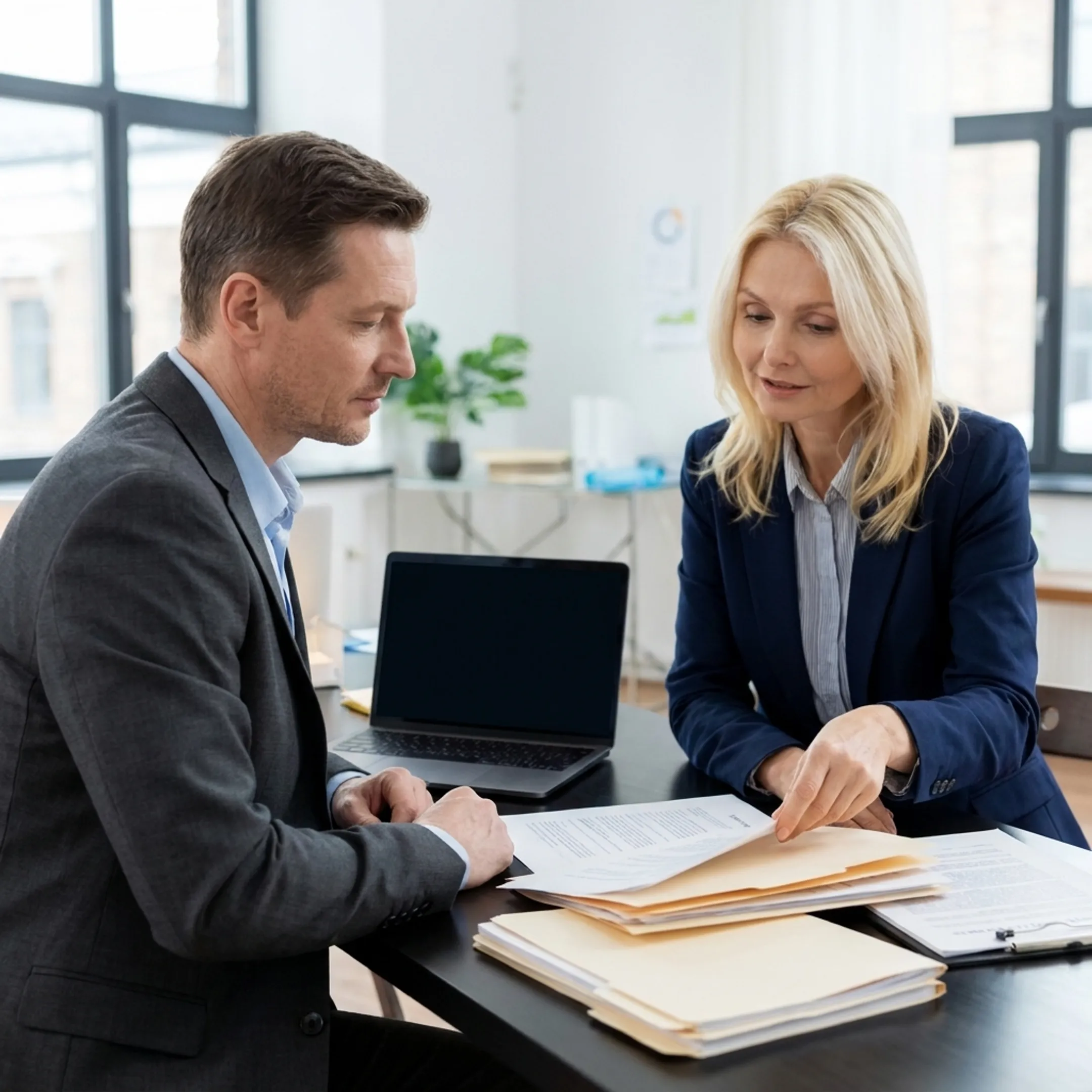 Advisor explaining business formation options to a new business owner