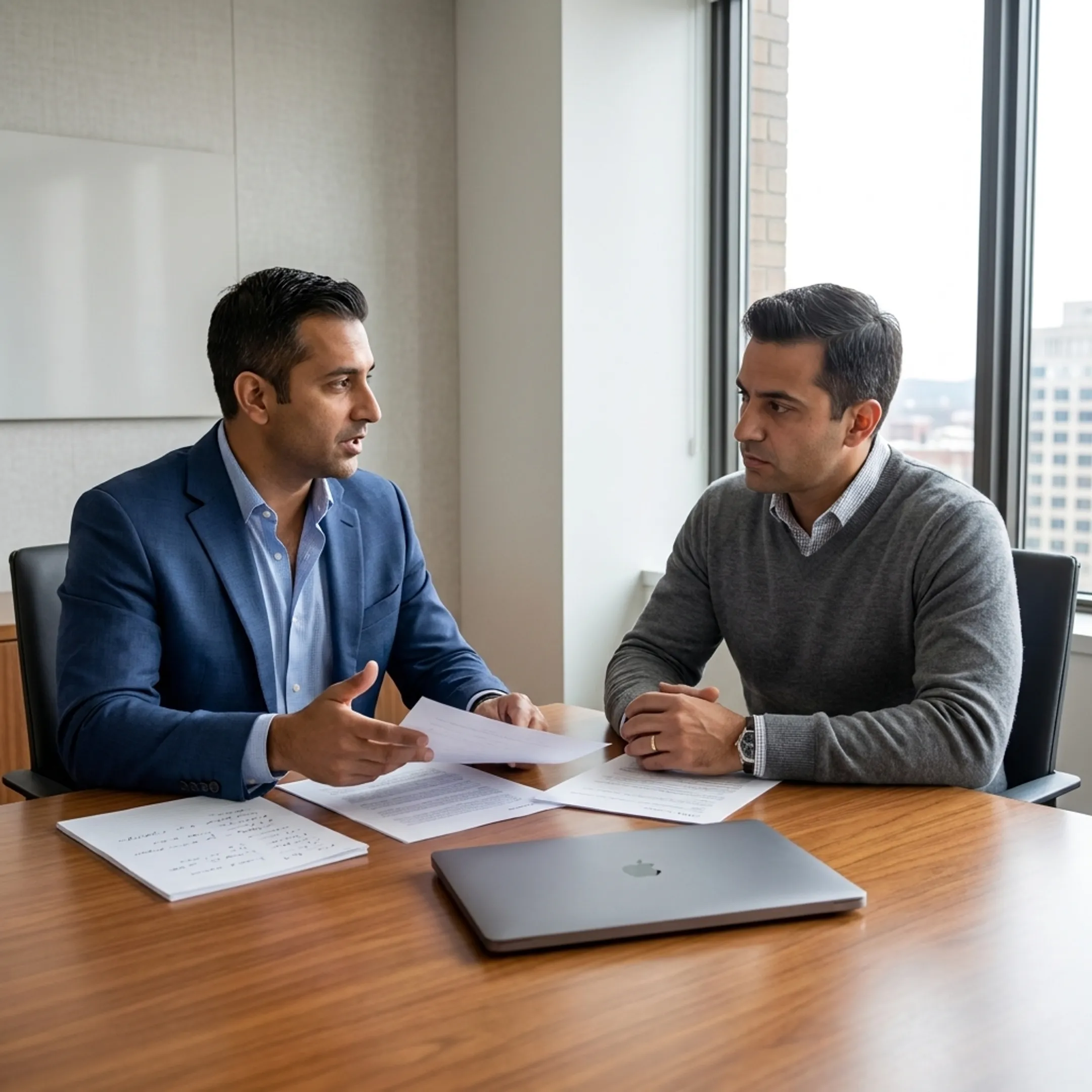 Consultant explaining business formation strategy to a client