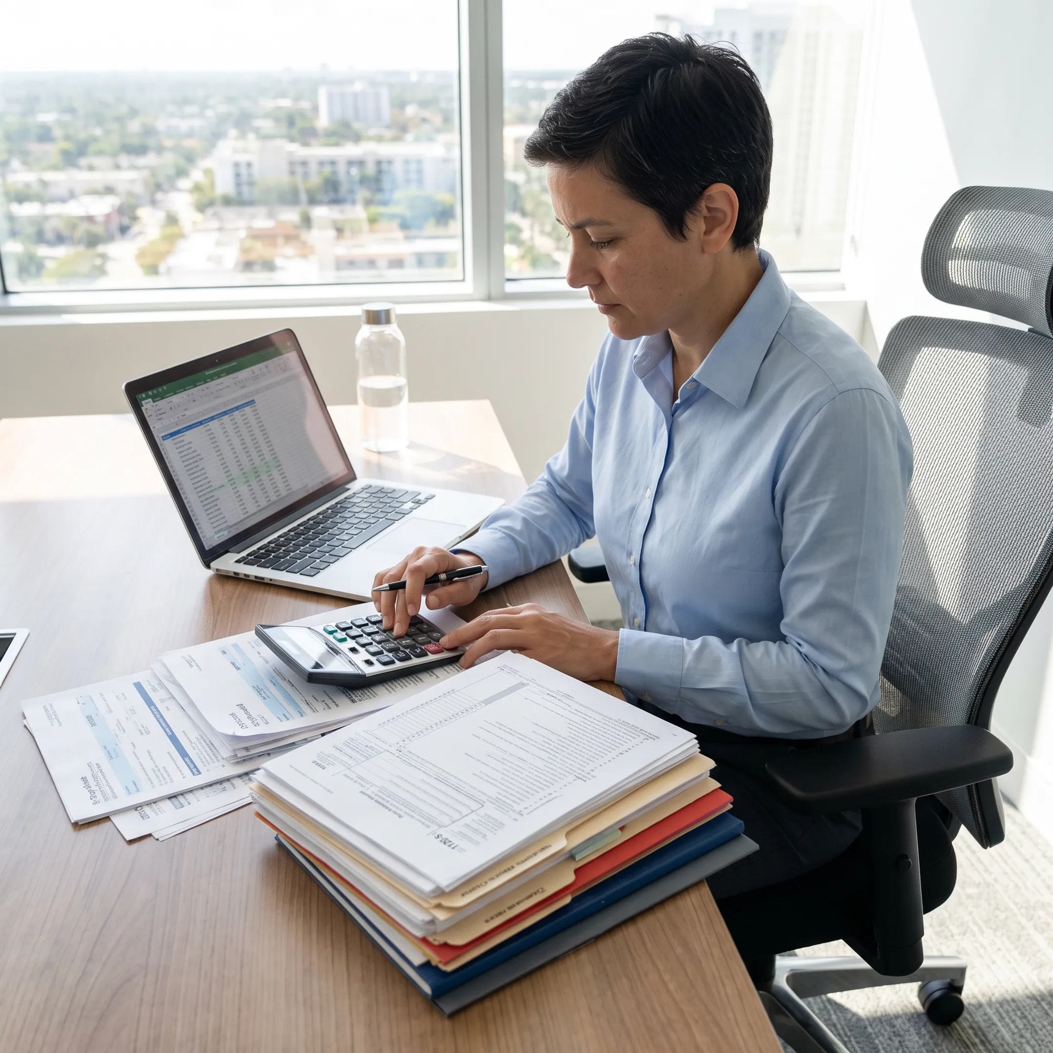 Tax professional organizing S-Corp filing records