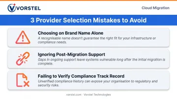 Three common cloud migration provider selection mistakes to avoid infographic