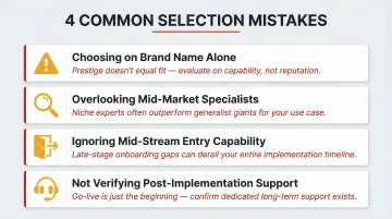 Four common digital transformation partner selection mistakes to avoid infographic