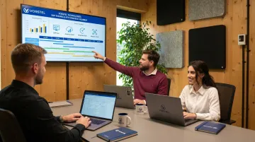 Vorstel Technologies SAP consulting team reviewing implementation strategy and project roadmap