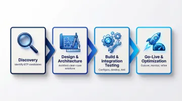 SAP BTP consultant four-stage project lifecycle from discovery to optimization