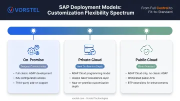 SAP customization depth spectrum from on-premise full ABAP to public cloud standardization