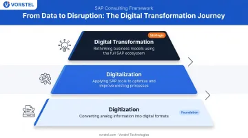 Three-level SAP digital transformation hierarchy digitization digitalization transformation comparison