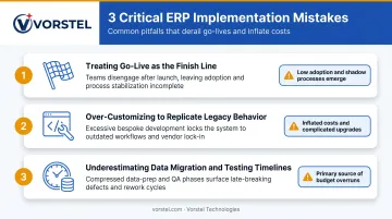 Three critical ERP implementation mistakes and their business impact warnings