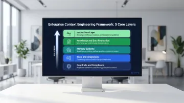 Five core components of enterprise context engineering framework layered diagram