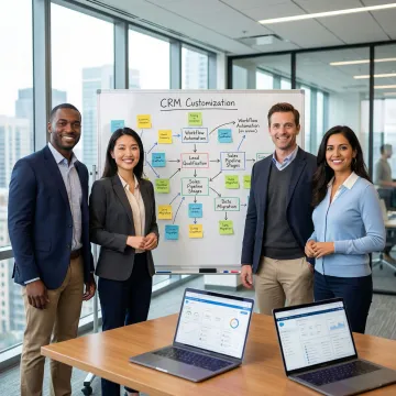 Salesforce customization project process being planned by a consulting team