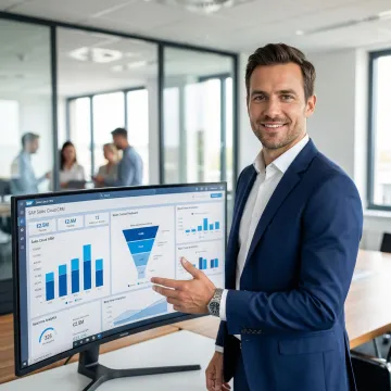 SAP Sales Cloud implementation consultant working with enterprise client on CRM dashboard