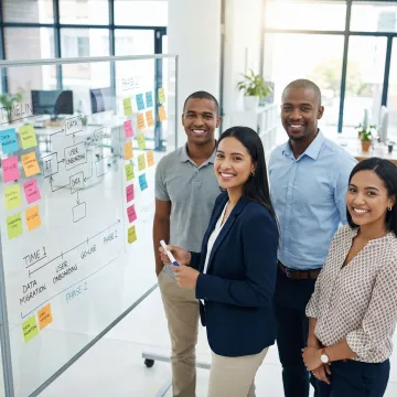 IT team collaborating on a Dynamics 365 implementation project plan