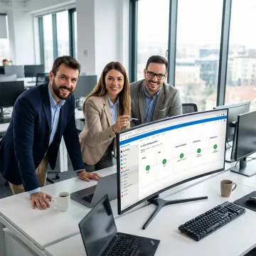 DevOps team reviewing Azure pipeline workflow stages on a collaborative dashboard